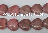 CHG42 15.5 inches 14*14mm heart rhodochrosite beads wholesale