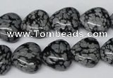 CHG50 15.5 inches 14*14mm heart snowflake obsidian beads wholesale