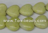 CHG52 15.5 inches 14*14mm heart lemon jade gemstone beads wholesale