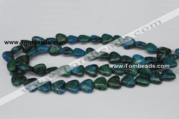 CHG61 15.5 inches 16*16mm heart dyed chrysocolla beads wholesale