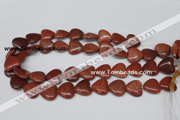 CHG70 15.5 inches 18*18mm heart goldstone beads wholesale