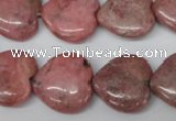 CHG71 15.5 inches 18*18mm heart rhodochrosite beads wholesale