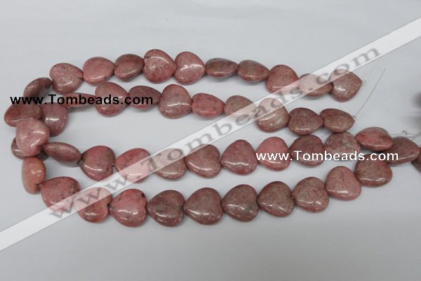 CHG71 15.5 inches 18*18mm heart rhodochrosite beads wholesale