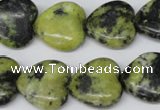 CHG72 15.5 inches 18*18mm heart yellow turquoise beads wholesale