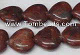 CHG73 15.5 inches 18*18mm heart brecciated jasper beads wholesale