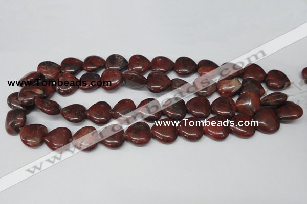 CHG73 15.5 inches 18*18mm heart brecciated jasper beads wholesale