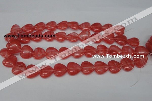 CHG74 15.5 inches 18*18mm heart cherry quartz beads wholesale