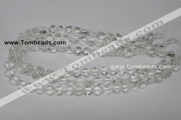 CHG92 15.5 inches 10*10mm faceted heart white crystal beads wholesale