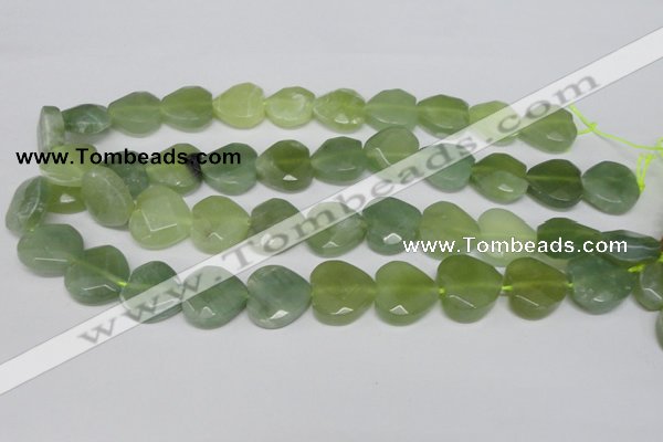 CHG96 15.5 inches 18*18mm faceted heart New jade beads wholesale