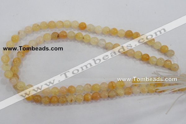 CHJ03 15.5 inches 8mm round honey jade stone beads wholesale