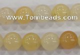 CHJ05 15.5 inches 12mm round honey jade stone beads wholesale