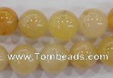 CHJ06 15.5 inches 14mm round honey jade stone beads wholesale