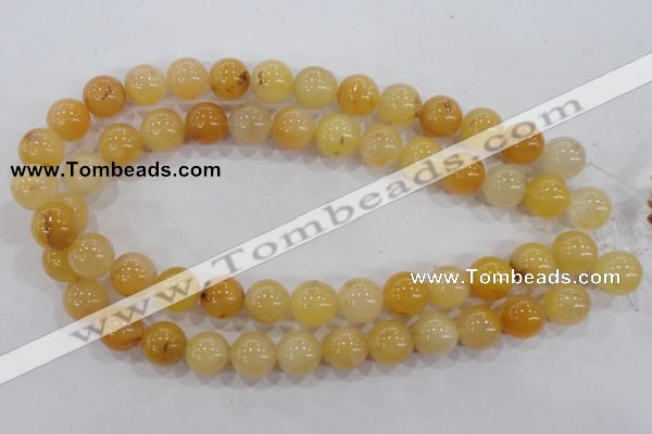 CHJ06 15.5 inches 14mm round honey jade stone beads wholesale