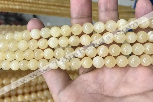 CHJ12 15.5 inches 8mm round honey jade beads wholesale