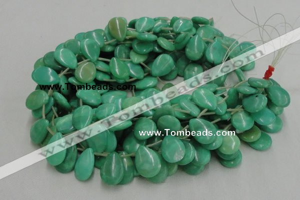 CHM10 16 inches 18*25mm flat teardrop green hemimorphite beads wholesale