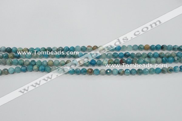 CHM210 15.5 inches 4mm faceted round blue hemimorphite beads