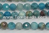 CHM211 15.5 inches 6mm faceted round blue hemimorphite beads