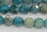 CHM214 15.5 inches 12mm faceted round blue hemimorphite beads