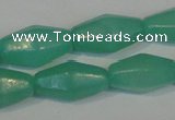 CHM24 15.5 inches 6*12mm faceted rice green hemimorphite beads