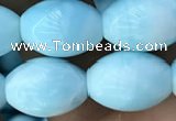 CHM308 15.5 inches 10*14mm rice blue hemimorphite gemstone beads