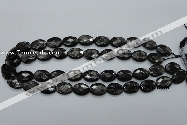 CHS07 15.5 inches 13*18mm faceted oval natural hypersthene gemstone beads