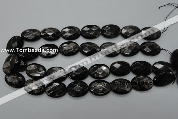 CHS08 15.5 inches 18*25mm faceted oval natural hypersthene gemstone beads