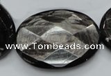 CHS10 15.5 inches 30*40mm faceted oval natural hypersthene gemstone beads