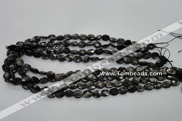 CHS11 15.5 inches 8*10mm faceted oval natural hypersthene beads