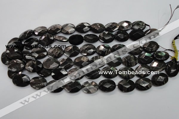 CHS15 15.5 inches 15*20mm faceted oval natural hypersthene beads