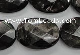 CHS16 15.5 inches 22*30mm faceted oval natural hypersthene beads