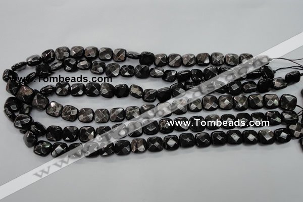 CHS25 15.5 inches 10*10mm faceted square natural hypersthene beads