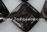 CHS32 15.5 inches 30*30mm faceted diamond natural hypersthene beads