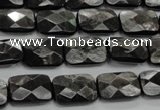 CHS35 15.5 inches 10*14mm faceted rectangle natural hypersthene beads