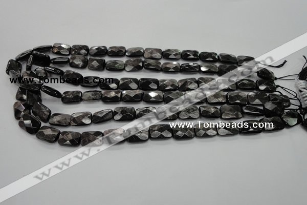 CHS35 15.5 inches 10*14mm faceted rectangle natural hypersthene beads