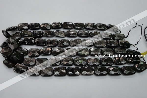 CHS37 15.5 inches 13*18mm faceted rectangle natural hypersthene beads
