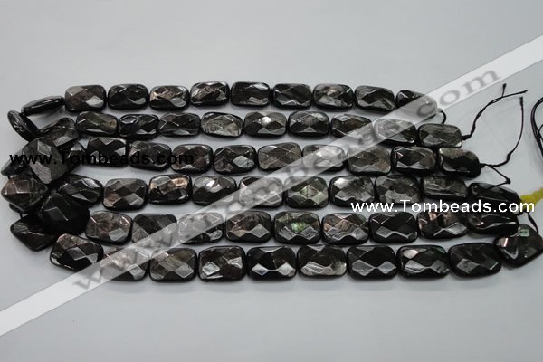 CHS37 15.5 inches 13*18mm faceted rectangle natural hypersthene beads