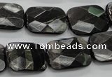 CHS38 15.5 inches 15*20mm faceted rectangle natural hypersthene beads