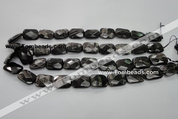 CHS38 15.5 inches 15*20mm faceted rectangle natural hypersthene beads