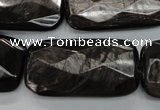 CHS40 15.5 inches 20*40mm faceted rectangle natural hypersthene beads