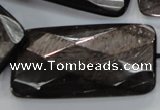 CHS42 15.5 inches 25*50mm faceted rectangle natural hypersthene beads