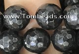 CHS45 15.5 inches 8mm faceted round natural hypersthene beads