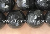 CHS46 15.5 inches 10mm faceted round natural hypersthene beads