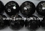 CHS51 15.5 inches 20mm faceted round natural hypersthene beads