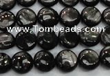 CHS60 15.5 inches 10mm flat round natural hypersthene beads