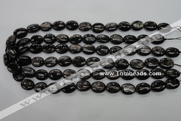 CHS72 15.5 inches 12*16mm oval natural hypersthene beads