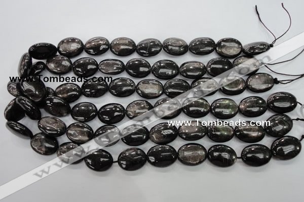 CHS74 15.5 inches 15*20mm oval natural hypersthene beads