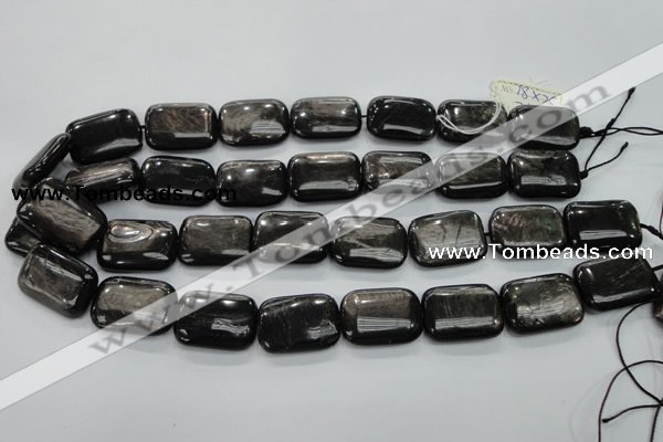 CHS93 15.5 inches 18*25mm rectangle natural hypersthene beads