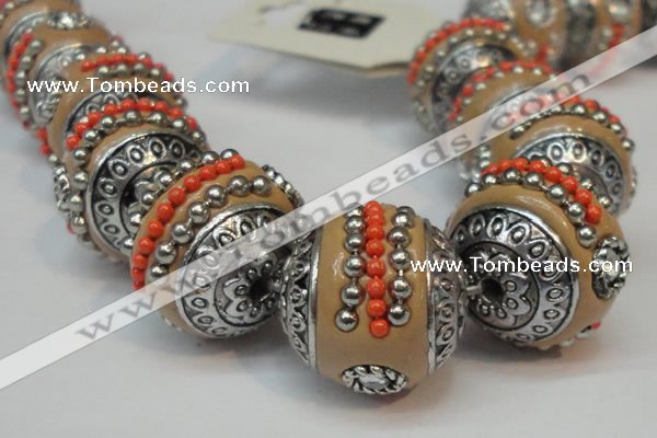 CIB112 18mm round fashion Indonesia jewelry beads wholesale