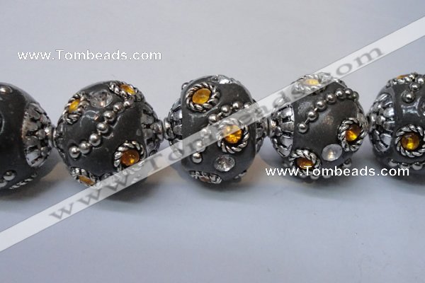 CIB124 19mm round fashion Indonesia jewelry beads wholesale