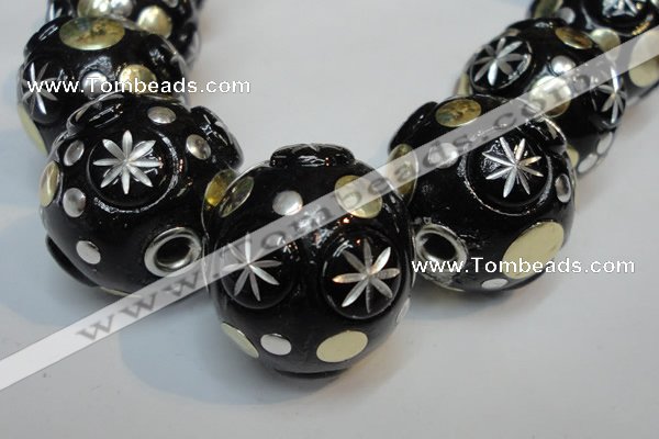 CIB367 23mm round fashion Indonesia jewelry beads wholesale